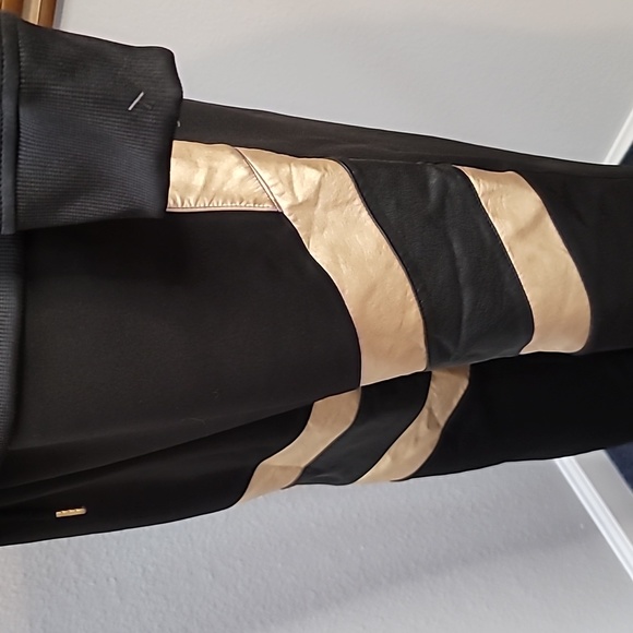 INC black and metallic gold track suit pants and jacket size large - Picture 12 of 16